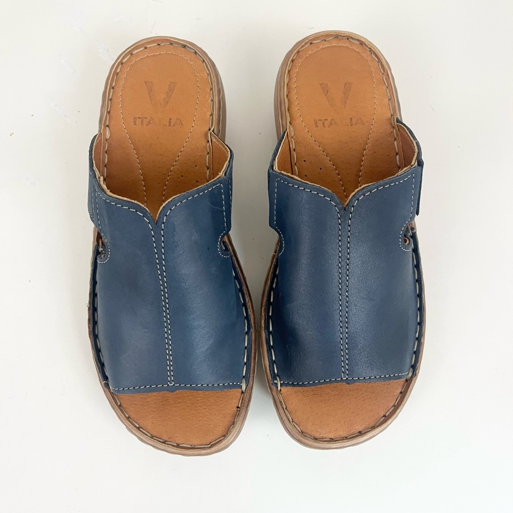 V Italia Soft Leather Slide Sandals Women’s Size 36
